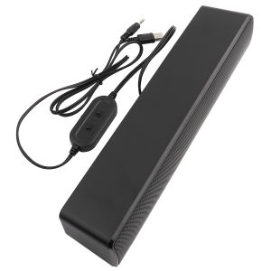 Portable Soundbar USB Wired Stereo Soundbar Music Player Bass Surround Sound Box 3.5mm Input for PC Cellphones Stereo Soundbar
