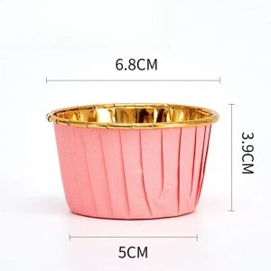 50pcs/Pack Gold Foil Silver Muffin Cupcake Liner Cake Wrappers Baking Cup Tray Case Cake Paper Cups Pastry Tools Party Supplies