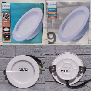 MORGEN GRAND LAMPU LED DOWNLIGHT ANTI GLARE 9W 9 WATT PUTIH / WARM WHITE 3000K / NATURAL 4000K INBOW IB BULAT MG-LGDLA0925CW BERGARANSI 1 TAHUN TEMPEL PLAFON BERKUALITAS TERJAMIN