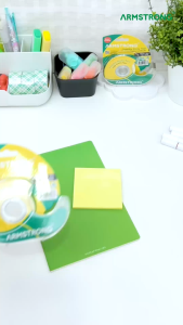 Armstrong เทปใสอเนกประสงค์+แท่นตัดเทปหอยโข่ง ขนาด 18มม x 15ม / Transparent Sticky Tape with Small Dispenser