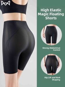 MiiOW | High-Waist Thin Womens Underwear Postpartum Shaping Safety Bottoming Pants Cat Person Abdomen Lifting Pants Summer Series