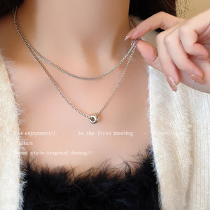 Womens Long Double Layer Bean Bean Sweater Chain Necklace Autumn Winter Fashion Jewelry Accessory Fresh out Alloy Pendant