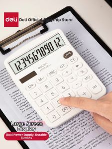deli | Accounting Financial Calculator Solar Powered Noiseless 12 Digits