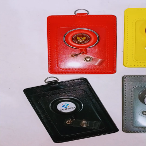 Custom Logo Gantungan Yoyo Id Card + Tempat/Holder Id Card Kulit Sintetis