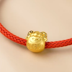 Chow Sang Sang  周生生 999 Gold Charme Daruma Sheep Fú Charm for Women & Men 97010C  [Bracelet not included]