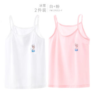 เสื้อกล้ามสายเดี่ยวดิสนีย์สำหรับเด็กผู้หญิงเสื้อชั้นในผ้าโมดัลแบบบางใส่ด้านในใส่ช่วงฤดูร้อนสำหรับเด็กเด็กเล็กเด็กเล็กเด็กโต