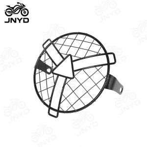 JNYD Retro Motorcycle Universal Black Grill Headlight Protector Guard Cover For Cafe Racer 6.5 Headlight Protective Cover