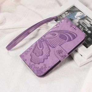 Leather Wallet Flip Case for Motorola Moto Edge 60 70 X70 Air G86 G56 G06 G67 Pro Fusion Power | Butterfly Embossed Design