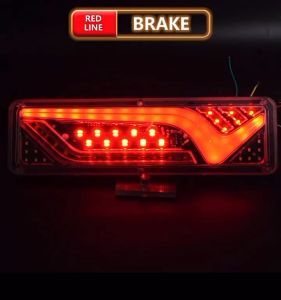 12V24v Led Truck Rear Tail Light Trailer Traffic Waterproof Warning Lights Flowing Signal Light Lorry Stop Brake Reversing Lamp