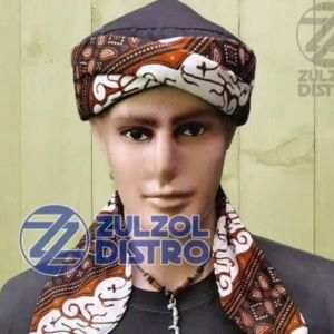 Peci Batik Nasional Siap Pakai Model Sorban Wali Imamah Permanen Dua Tali - Turban Turki Tutup Kerucut