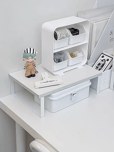 🇸🇬 Local SG Seller Ergonomic Wooden Desk Shelf Organizer 🪵 Monitor Riser Computer Screen Stand Laptop Stand Workspace Table Storage Platform Keyboard Storage Rack Desktop Organizer Space Saving Workstation Shelf for Office Home Study