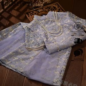 Cocoepps màu tím cao cấp tính khí hàng ngày có thể mặc váy aodai Chân váy dài cô gái trẻ sườn xám cách tân nữ mùa hè