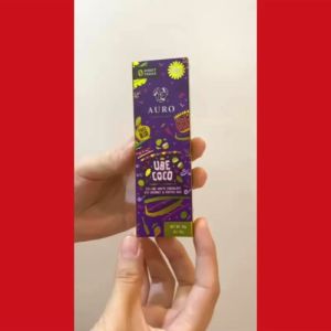 32% Ube Coco White Chocolate Bar 20g - AURO CHOCOLATE - Creamy Ube Choco with Coconut & Puffed Rice