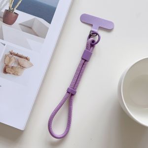 Korean Cute Candy Color Simple Hand Strap Adjustable Short Silicone Phone Lanyard Clip-On Phone Case Universal Anti-Lost Strap