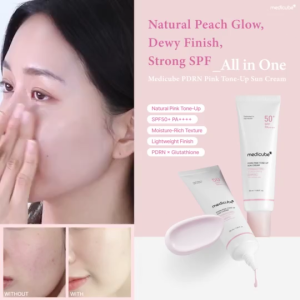 [medicube] PDRN Pink Tone Up Sun Cream 50ml | Ringan | Pelindung Matahari Harian | Melembapkan | Cream texture