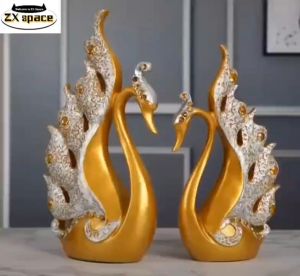 (2pcs)Couple Swan Statue Sculpture crafts European couples business wine cabinet furnishingsResin Ornaments Wedding Gifts Tabletop Mothers Day Decor Crafts Livin