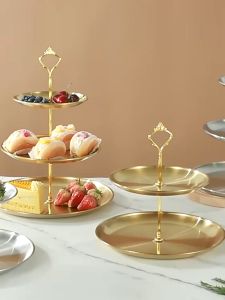 Tempat Kue Cup Cake 2 Tier / 3 Tier / 4 Tier Stainless Steel Fruit Plate Cake Display Rack Dessert Table