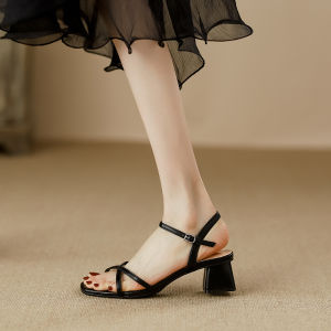 LIQIXIEFANG | Square Heel Ankle Strap Sandals