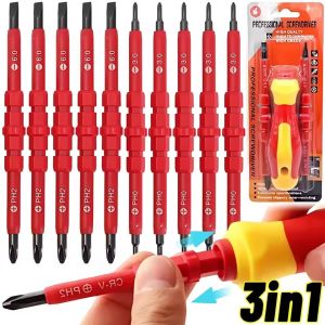 3 in 1 Insulated Screwdriver Set PH0/PH2 Multi-Purpose Screwdriver Electricians Slotted Cross Screwdriver Bit Tools Kit Set