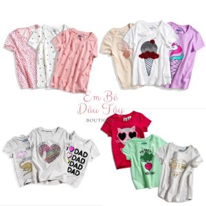 Áo thun bé gái cotton siêu đẹp nhiều màu nhiều kiểu dáng O.sh.k.osh size 6M-3T (5-15kg) VNXK Phần 1