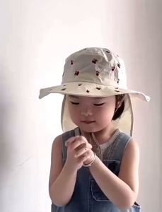 Mũ tai bèo cho bé che gáy chống tia UV cotton mềm dây cột cố định nhiều họa tiết dễ thương - Lovely Gift 4U