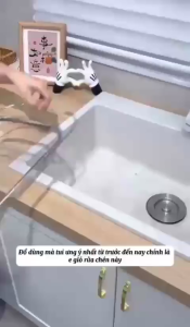 Rổ Rửa Rau Củ Đa Năng Gác Bồn – Rổ Lưới Lọc Để Ráo Thoát Nước Tay Cầm Kéo Dài 44cm