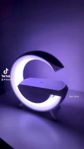 Wireless Charger LED Night Light RGB Atmosphere Lamp Smart App Bluetooth Speaker for SmartPhone Room Decor Desktop
