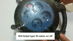 Stop Kontak Lubang 4 Saklar Kabel 6 Meter Kabel Gulung Kabel Roll / Roll Kabel Type 10 plus Saklar