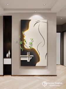 3D Sandstone Human Entryway Decorative Painting Ambient Light Luxury Living Room Wall Art