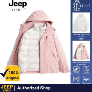 Xe Jeep tinh thần nam không thấm nước cho nữ 3 trong 1 áo đi bộ đường dài áo gió ngoài trời ấm áp Áo gió Cắm Trại Leo Núi trượt tuyết áo khoác ngoài trời