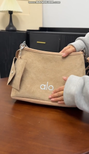 Trendy ALO Suede Texture Bag Removable Crossbody Strap Matching Small Coin Purse Fashion Casual Shopping Travel Shoulder Bag Ladies