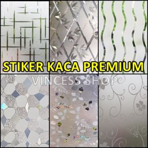5METER STIKER KACA JENDELA PINTU PREMIUM SANBLAST WINDOWS FILM - 5m x 45cm - Tanpa Lem - Mudah Dipasang (vincess shop)