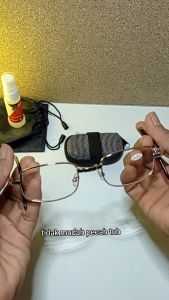 Optical Zone | Kacamata Baca Anti Radiasi Rabun Dekat Lipat Logam Fashion Wanita Pria Free Dompet