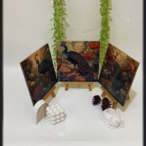 HIASAN DINDING 20X20 BURUNG MERAK TEMA JEPANG WALLDECOR JAPANISE PEACOCK BIRD HIASAN DAN PAJANGAN RUMAH  AESTHETIC KEKINIAN