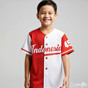 Setelan Kaos Baseball Anak Tema Indonesia Usia 3-12 Tahun