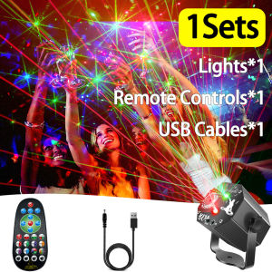 2025 NEW Stage DJ Party Laser Projector Disco Voice Controlled Red Green Blue Strobe Lights Club Family Holiday Christmas Lights