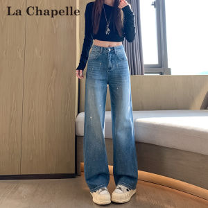 La Chapelle | Stylish Rhinestoned Straight Leg Jeans Female