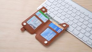 【Left-Right Flip】Multifunctional Wallet Mobile Phone Holder Magnetic Closure Back Sticker Wallet