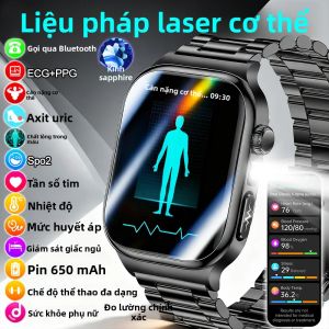 Đồng Hồ Thông Minh 2025 Dành Cho Nam Theo Dõi Sức Khỏe Chuyên Sâu Đo Axit Uric Lipid Máu Điện Tâm Đồ ECG+PPG Phân Tích Cơ Thể Gọi Thoại Chống Nước Thiết Bị Theo Dõi Thể Dục