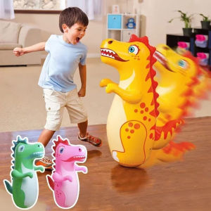 Children Adult Tumbler Boxing Inflatable Standing Punching Bag Boys Dinosaur Sport Toys Kids Activity Outdoors Game Gift