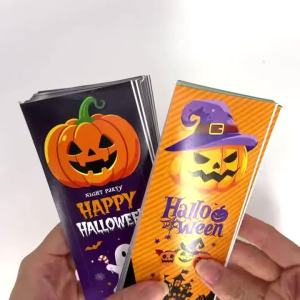 50pcs/set Halloween Sealing Stickers Pumpkin Witch Hat Ghost Thank You Label Gift Box Candy Package Decor Sticker Party Supplies