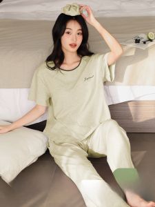 Miiow | Cat Person Womens Short Sleeve Sleepwear Summer Cool Sensation Breathable With Chest Pad Anti-Bulge Home Clothes Set 2025 New