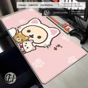 Bandai | Cute Cartoon Bear Cute Cartoon Pink Mouse Pad XXL HD Desk Mat Anime Kawaii Cats Keyboard Rug Laptop Japan Anime Gaming Mousepad
