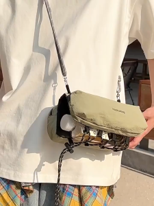 Large Shoulder Messenger Bag - Simple Street Wear Water Bottle Holder
