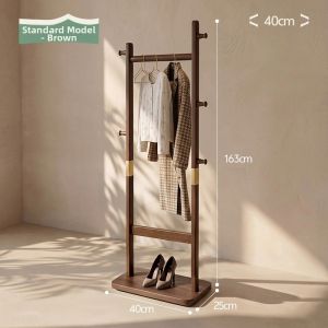 ZHUSHANXIA | Space Saving Mobile Wooden Coat Rack