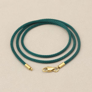 สร้อยคอแบบทอสีเขียว ขนาดใหญ่ พร้อมจี้ทองสำหรับผู้ชายและผู้หญิง เครื่องประดับแฟชั่น ทำมือ โซ่จี้ เครื่องประดับใหม่