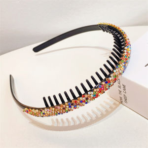 Black Rhinestone Hairband Womens Crystal Hair Accessory Anti-slip Simple Adult Crushed Hair Versatile Crystal Hairband