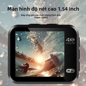 Camera Hành Động Mini 4K Ultra HD 16MP Quay Phim Lâu Dài WiFi Màn Hình IPS 145 Độ ° Camera Thể Thao Chống Nước IP67 Góc Rộng Dành Cho Các Hoạt Động Ngoài Trời