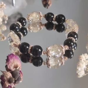 [NO COD] Lakshmi: Good Fortune Luck & Abundance  Bracelet - Golden Rutilated Quartz Citrine Hypersthene