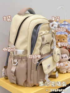 กระเป๋าเป้สะพายหลังใส่หนังสือความจุขนาดใหญ่สไตล์วิทยาลัย กระเป๋าเดินทางลำลองสำหรับนักเรียนมัธยมปลายและมัธยมต้น กระเป๋าเป้สะพายหลังสำหรับเด็กผู้หญิง